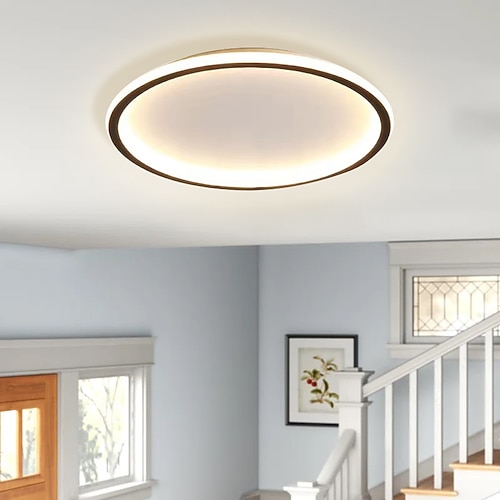 1-flammige neue led-deckenleuchte rund ultradünn einfaches rundes design deckenleuchte metall schlafzimmer lampe nordisch kreativ haushalt büro studium Esszimmerlampe 28w nur dimmbar mit fernbedienung Image