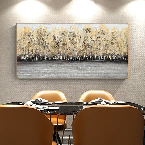 Mintura handgemachte abstrakte Baum-Landschafts-Ölgemälde auf Leinwand, Wandkunst, Dekoration, modernes Bild für Heimdekoration, gerolltes, rahmenloses, ungedehntes Gemälde Image