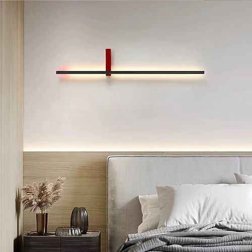 Lange Wandleuchte 23/35 moderne LED-Hintergrundwandleuchte Wohnzimmer Schlafzimmer Nachttisch, Metall Innenwandleuchte Beleuchtung Wandleuchte AC220V AC110V Image