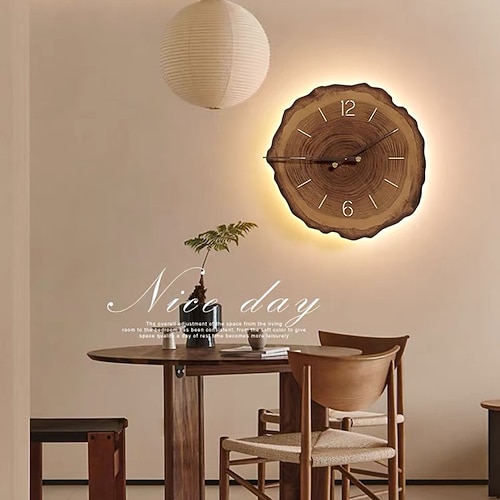 minimalistische Wandlampe, Uhr-Design, Wohnzimmer-Hintergrund, warmweiße Wandlampe, dekorative Lampe, Designer-Atmosphärenlampe, nordische Lampe, Schlafzimmer, 110–240 V Image