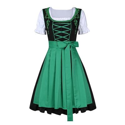 Oktoberfest / Bier Cosplay Kostüm Maskerade Erwachsene Damen Wiesn Traditioneller Stil Traditionelles Kostümkleid Kleid Oktoberfestbier Maskerade Einfache Halloween-Kostüme Image