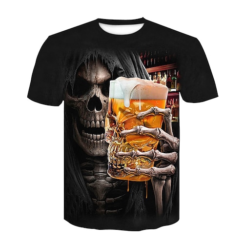 T-Shirt Anime Cartoon Anime 3D Streetwear Lässig Wiesn T-Shirt Ärmel Klassisch Streetstyle für Herren Unisex Erwachsene 3D-Druck für Oktoberfestbier Zurück zur Schule Image