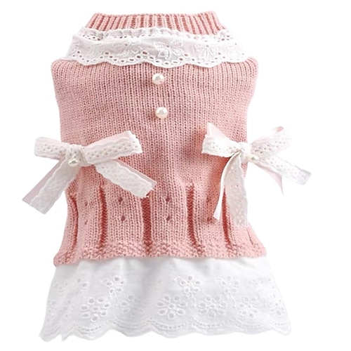 Hund Katze Pullover Kleid Jumper Elegant Niedlich Winter Atmungsaktiv Weich Waschbar Bequem Outdoor Alltagstauglich Hundebekleidung for Bichon Frise Zwergspitz Baby Haustier Papillon Klein Image