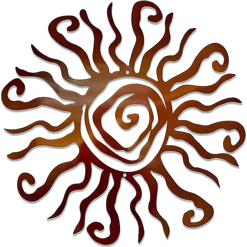 1pc verrückte Sonne Metall Wandkunst Außendekoration 27,9 cm rostfreie Wandskulptur ideal für Garten, Haus, Bauernhaus, Terrasse und Schlafzimmer
