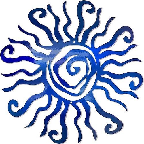 1pc verrückte Sonne Metall Wandkunst Außendekoration 27,9 cm rostfreie Wandskulptur ideal für Garten, Haus, Bauernhaus, Terrasse und Schlafzimmer