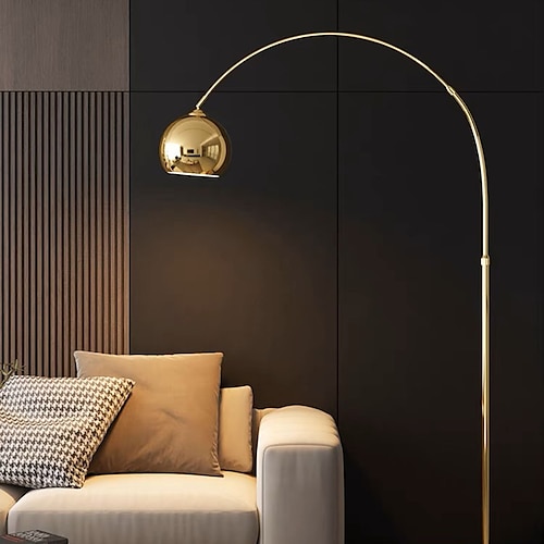 Stehleuchte, Stehleuchte, Bogen-Stehleuchte, Lese-Stehleuchte, Stahl/Nickel matt, satiniert, verstellbar, Grande Edelstahl, 110–240 V Image