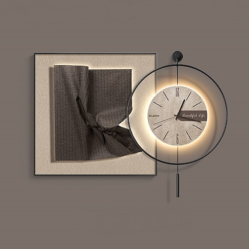 Wandleuchte, Uhr, 40/60/70/80 cm, Heimdekoration, moderne LED-Wandleuchten, kompatibel mit Arbeitszimmer, Wohnzimmer, Nachttisch, Schlafzimmer, 110–240 V Image