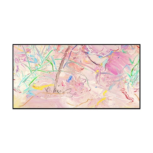 handgefertigtes Ölgemälde auf Leinwand, Wandkunst, Dekoration, moderne rosa abstrakte Textur für Wohnkultur, gerolltes, rahmenloses, ungedehntes Gemälde Image