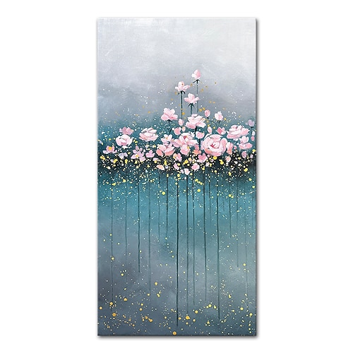 Mintura handgemachte Blumen Ölgemälde auf Leinwand Wandkunst Dekoration moderne abstrakte Bilder für Wohnkultur gerolltes rahmenloses ungedehntes Gemälde Image