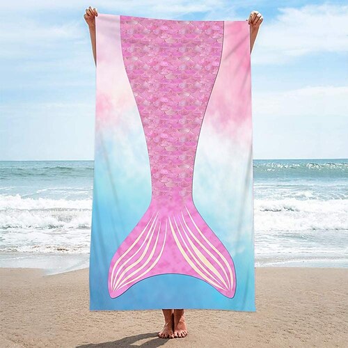 Strandtuch für Erwachsene, Männer, Frauen, Kinder, sandfreies Strandtuch, schnell trocknende Mikrofaser, leicht, übergroßes Poolhandtuch, super saugfähig, personalisierte Handtücher Image