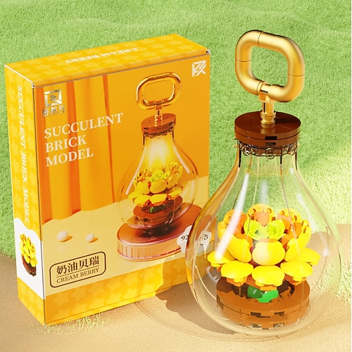 Weihnachtsgeschenke für Frauen Mama Sie Glühbirnen Sukkulente Blume Pflanze Bauklötze Sukkulente Topfpflanze Bauklötze Desktop Dekoration Geschenk Weltfrauentag Muttertagsgeschenke für Mädchen Image