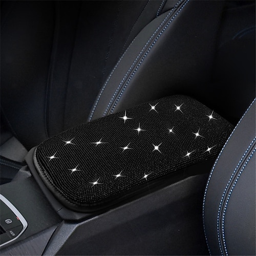 Bling Bling Auto Armlehnenabdeckung Glanz Kristall Auto Mittelkonsole Abdeckung Schutz Universal Auto Armlehne Kissen Pads Auto Inneneinrichtung Zubehör Image