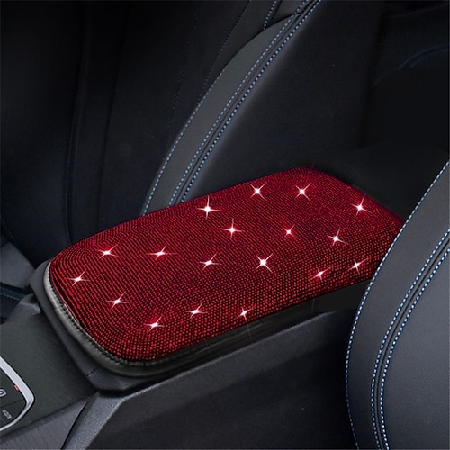 Bling Bling Auto Armlehnenabdeckung Glanz Kristall Auto Mittelkonsole Abdeckung Schutz Universal Auto Armlehne Kissen Pads Auto Inneneinrichtung Zubehör