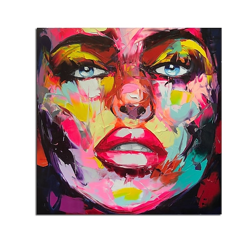 Ölgemälde handgefertigt handbemalt Wandkunst modern abstrakt Francoise Nielly Messer schön weiblich Porträt Gesicht Heimdekoration Dekor gerollte Leinwand kein Rahmen ungedehnt Image