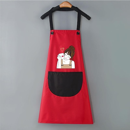 wasserdichte Kochschürze für Damen und Herren, Küchen-Kochschürze, personalisierte Gartenschürze, ölbeständige Arbeitsschürze, Kreuzrücken, strapazierfähig, verstellbar Image