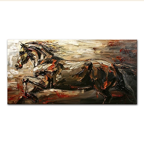 Tierölgemälde Pferd Wandkunst Leinwanddekoration modernes Bild für Wohnkultur gerolltes rahmenloses ungedehntes Gemälde Image