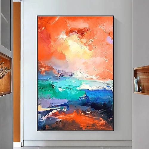 Mintura handgefertigte Textur-Ölgemälde auf Leinwand, Wandkunst, Dekoration, modernes abstraktes Bild für Heimdekoration, gerolltes, rahmenloses, ungedehntes Gemälde Image