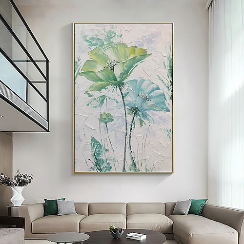 Handgefertigtes handgemaltes Ölgemälde Wandkunst abstrakte große Blumenbilder Heimdekoration Dekor gerollte Leinwand kein Rahmen ungedehnt Image