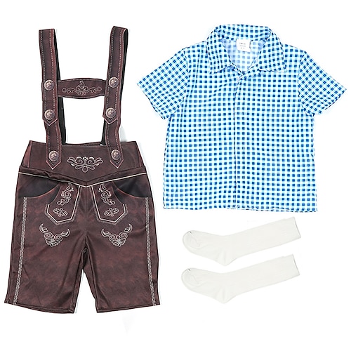 Oktoberfest Cosplay Kostüm Cosplay Cosplay Wiesn Jungen Karneval Party Stoff im traditionellen Stil Hemd Hose Image