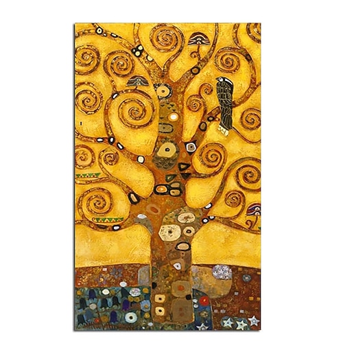 Handgefertigtes handgemaltes Ölgemälde Wandkunst klassischer Klimt berühmter Baum Ölgemälde Heimdekoration Dekor gerollte Leinwand kein Rahmen ungedehnt Image