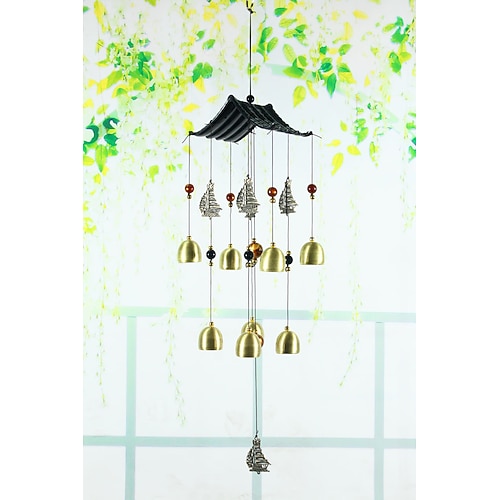 Metallglocke herzförmiges Windspiel Engel Schmetterling handgefertigtes Geschenk Traumfänger Ornament Wandbehang Outdoor Garten Terrasse Anhänger Dekor 80 50 8cm