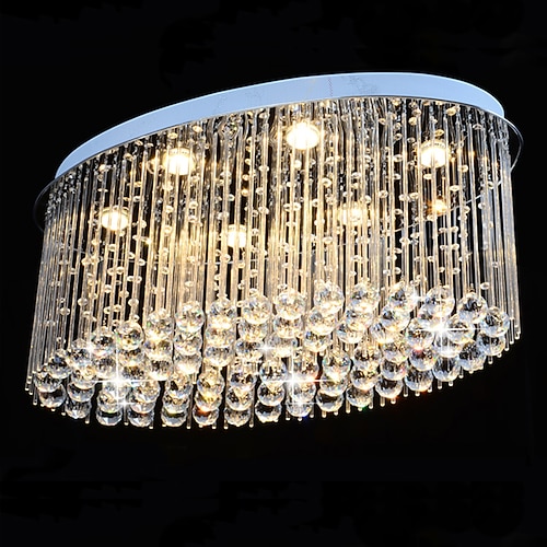 LED Kristall Kronleuchter Luxus Deckenleuchte moderne K9 Unterputz Licht Regentropfen Kronleuchter für Hotel Schlafzimmer Esszimmer Wohnzimmer Decke Pendelleuchten Leuchten Image