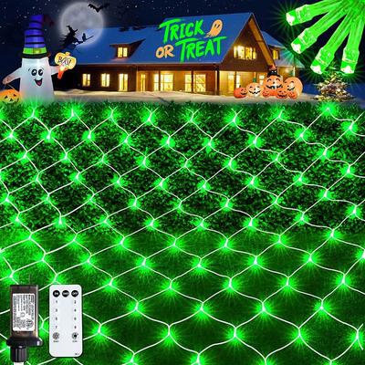 Christmas Decorative Net Light Low Voltage Safety Plug 8 Function Remote Control Wedding Holiday Halloween Indoor and Outdoor Decoration 6 4m 672Led/3 2m 192Led/1.5 1.5m-96Led