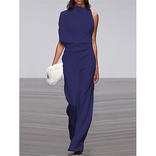 tuta da donna per pendolarismo manica asimmetrica colore puro bianco nero rosso