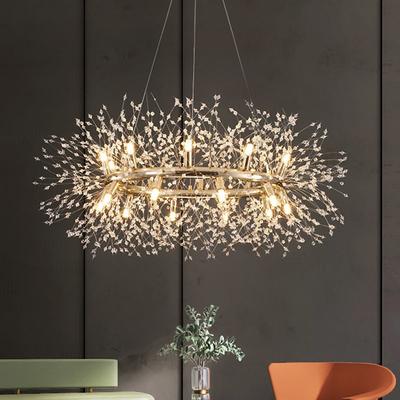 Fireworks Crystal Chandelier Modern, Sputnik Dandelion Chandelier, 12/20 Lights Chrome Pendant Lighting for Restaurant Stairs Kitchen Dining Room Bedroom Living Room