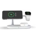 Caricatore senza fili 15 W Potenza di uscita Stazione di ricarica wireless Ricarica wireless veloce A calamita 5 in 1 Per Magsafe iPhone 14/13/12 Pro Max Mini, iWatch SE/8/7/6/5/4/3/2, AirPods 3/2/Pro