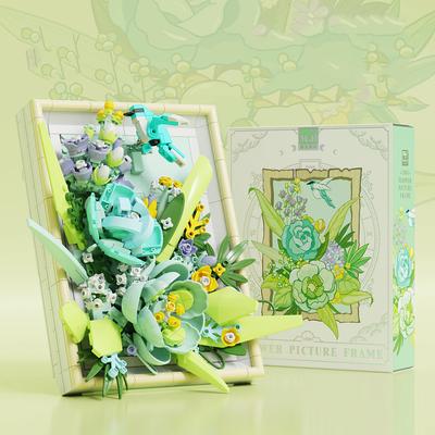 Women's Day Gifts Creative 3D Rose Bundle Eternal Flower Frames Building Blocks DIY Desktop Decoration Puzzle Toys For Childre Girls Holiday Gifts Mother's Day Gifts for MoM