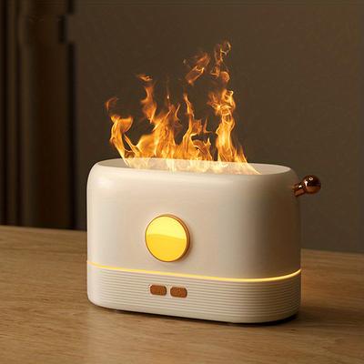 3D Flame Humidifier Portable Silent Aromatherapy Essential Oil Diffuser With Flame Night Light For Home Office Kids Bedroom 250ml Cool Mist Humidifie