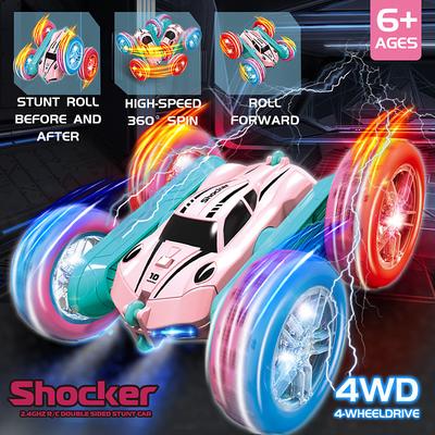 2.4g Remote Control Stunt Car Four-Wheel Drive Double-Sided Car Twist Arm Fancy Tumbling Light Tire Children's Toy Car Rc