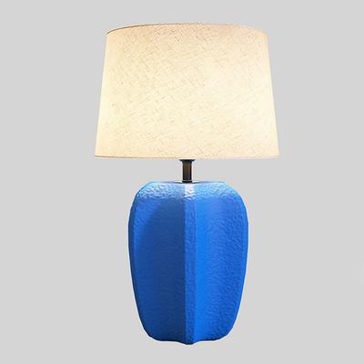 Bedside Lamp Table Lamp, Modern Retro Ceramic Tall Table Lamp 1 PCS with Beige Fabric Drum Shade Nightstand Lamp for Bedside Bedroom Living Room Kids Room College Home 85-265V