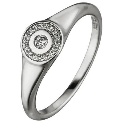Fingerring JOBO Gr. 56, silber (silber 925, weiß), Fingerringe, Damen, 56, Silber 925 (Sterlingsilber), 925 Silber mit 17 Zirkonia Image