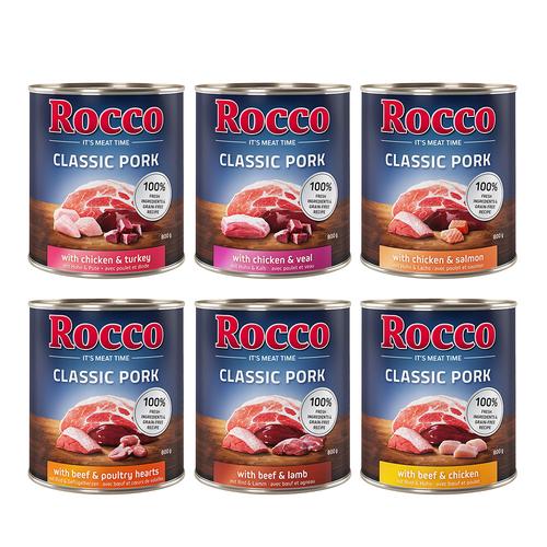 Rocco Classic Probiermix 6 x 800 g - Schwein-Mix: Rind/Lamm, Huhn/Pute, Huhn/Kalb,...