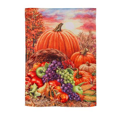 Plentiful Harvest Suede Garden Flag