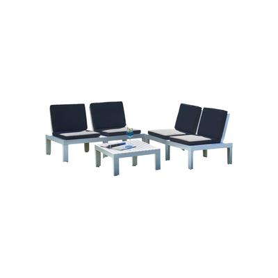 Weißes Outdoor-Lounge-Set 65x65h70 cm