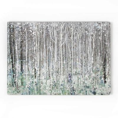 Art for the Home - Wald in Aquarell - Leinwandbild - Grau/Grün - 100x70 cm