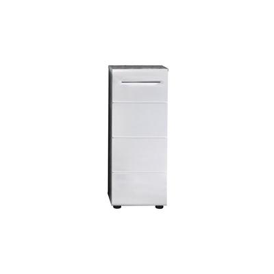 Trendteam - NanoBad Badschrank 1 Tür, 1 Einlegeboden Beton Stone Dekor, weiß Hochglanz. Image