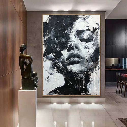 abstrakte Dame Malerei handgemalte Frau Gesicht Ölgemälde Kunstwerk Frau Leinwand Dekor handgemalte Wandkunst Frau Meer Sturm Leinwand Ölgemälde Kunst gesichtslose Porträt Malerei nackt Ölgemälde Image