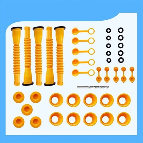 Ersatz-Ausguss für Benzinkanister. Die Ausgusslänge der Benzinkanisterdüse beträgt 10,2 Zoll, ist einfacher zu verwenden und passt für die meisten 1/2/5/10-Gallonen-Ölkanister mit Benzinkanister-Entlüftungskappen, dickem Gummipolster,... Image