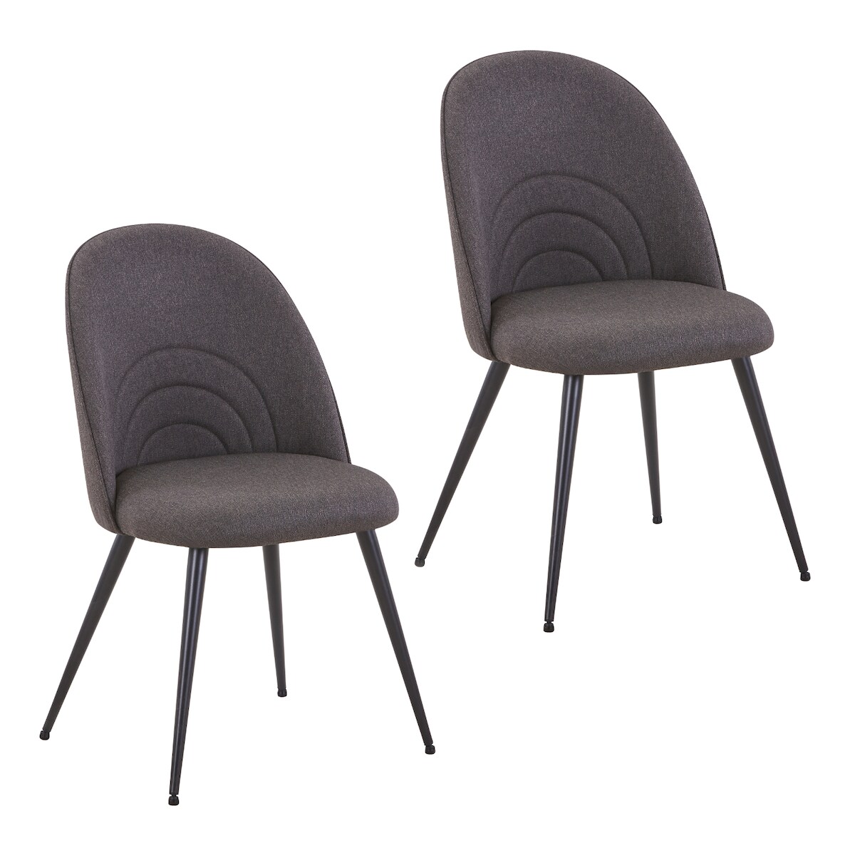 SVITA ANITA 2-er Set Esszimmerstuhl Polsterstuhl Küchenstuhl Stoffbezug Gepolstert Metallbeine Pulverbeschichtung Dunkelgrau Image