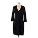 Kate Spade New York Casual Dress - Sweater Dress V-Neck 3/4 Sleeve: Black Dresses - Women's Size 12