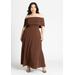 Plus Size Women's Off The Shoulder Maxi Dress by ELOQUII in Equestrian Red (Size 22)