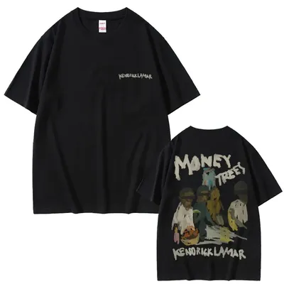 Rapper Kendrick Lamar Good Kid Money Trees T-shirts Men Hip Hop Retro Oversized T-shirt Men's Fashion Trend T Shirts Streetwear