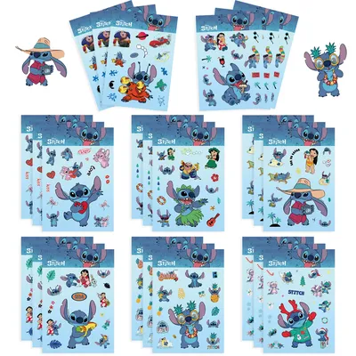 8Sheets Disney Cartoon Stitch Make A Face Puzzle Stickers Kids Make Your Own DIY Game Children