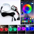 1Set LED RGB APP Bluetooth Devil Demon Eyes Halo Anelli per Auto Moto 2.5 3.0 pollici Lente del Proiettore Retrofit Angel Eyes 12V
