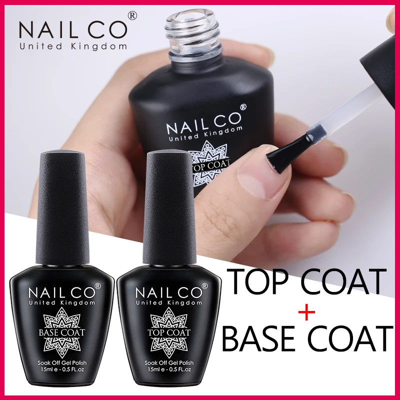 NAILCO Top Coat Base Coat Magic Remover Lack UV HEMA TPO FREI Polituren Esmalte Soak Off Semi-Permanent Vernis Nagelkunst-Tipps Image