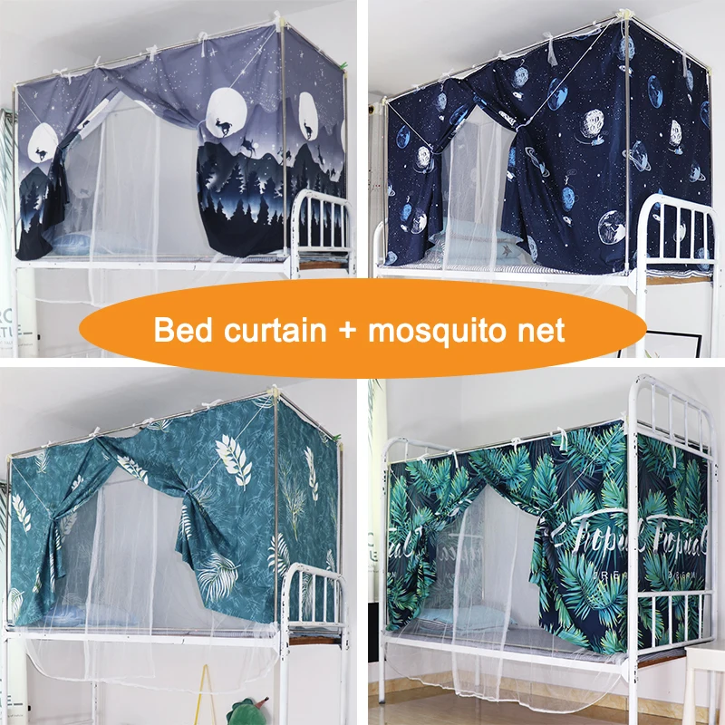 Bett Vorhang für Student Kinder Schlafsaal Moskito Net Integrierte Oberen Shop Niedrigeren Schatten Tuch männer weibliche schlafzimmer bett baldachin Image